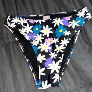 Black floral bikini bottoms